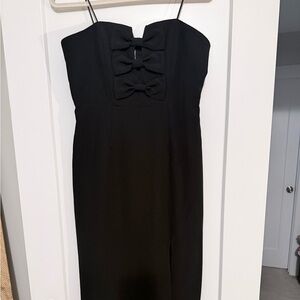 Gianni Bini Black Strapless Dress with Bow Accents